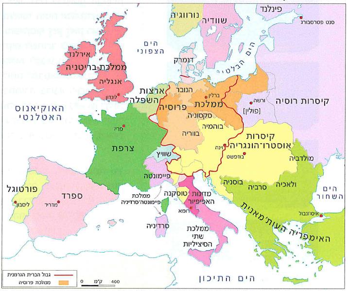 (בספר מפה של אירופה אחרי קונגרס וינה, 1815 - היעזר במנחה)